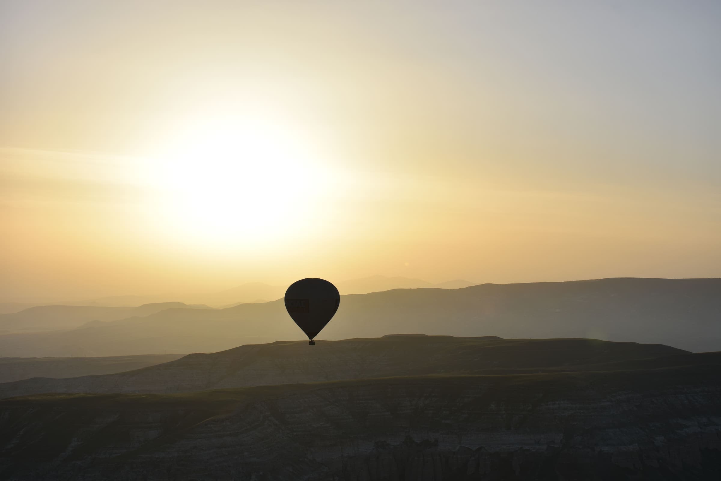 Cappadocia landscape with hot air balloons